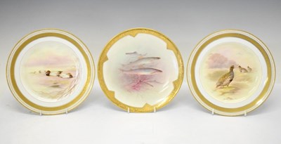 Lot 412 - Three Royal Doulton cabinet plates, signed