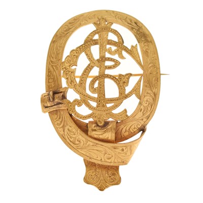 Lot 79 - Victorian large gilt white metal buckle brooch