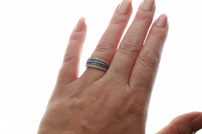 Lot 14 - Art Deco Day and Night ruby, sapphire and diamond ring