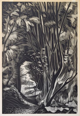 Lot 293 - John Farleigh, (1900-1965) - Wood engraving - 'Park Gate'