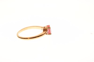Lot 39 - Orange sapphire and diamond 18ct gold ring
