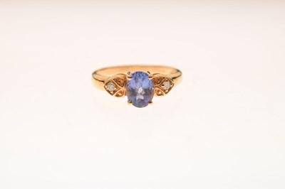 Lot 31 - Tanzanite and diamond 18ct gold dress ring