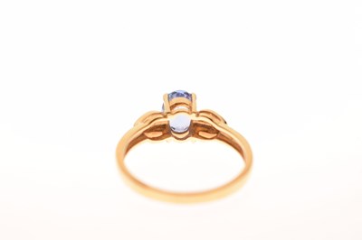 Lot 31 - Tanzanite and diamond 18ct gold dress ring