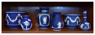 Lot 479 - Wedgwood and other blue jasperware