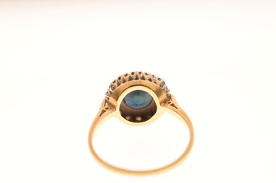 Lot 32 - 18ct gold sapphire and diamond cluster ring