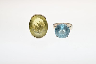 Lot 77 - Two stone set silver dress rings