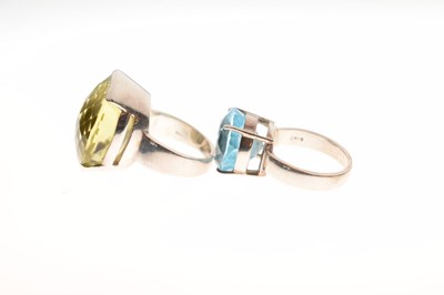 Lot 77 - Two stone set silver dress rings