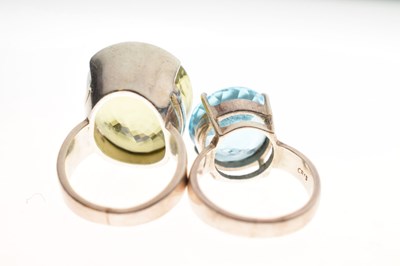 Lot 77 - Two stone set silver dress rings