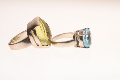 Lot 77 - Two stone set silver dress rings