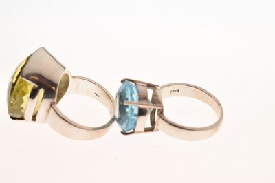 Lot 77 - Two stone set silver dress rings