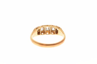 Lot 19 - Diamond five-stone 18ct yellow gold ring