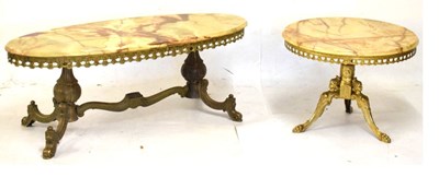 Lot 778 - Two onyx top tables