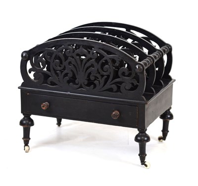 Lot 655 - Mid 19th Century ebonised Canterbury