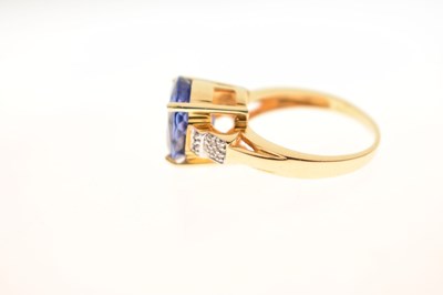 Lot 56 - 18ct gold, oval 'Majestic' tanzanite and diamond ring