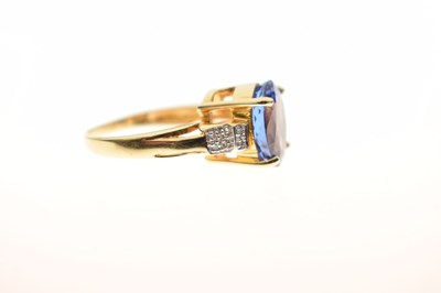 Lot 56 - 18ct gold, oval 'Majestic' tanzanite and diamond ring