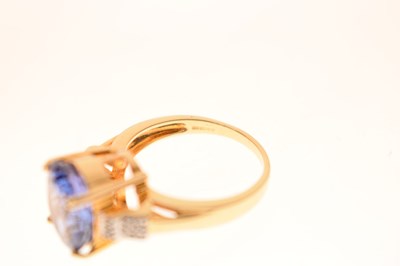 Lot 56 - 18ct gold, oval 'Majestic' tanzanite and diamond ring