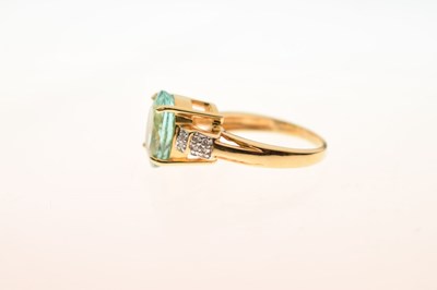 Lot 59 - 18ct gold, Paraiba tourmaline (5.3ct oval) and diamond ring