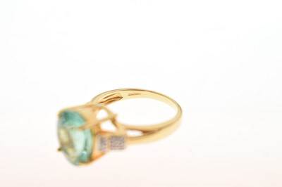 Lot 59 - 18ct gold, Paraiba tourmaline (5.3ct oval) and diamond ring