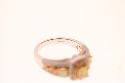 Lot 62 - 18ct white gold, yellow and white diamond ring