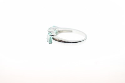 Lot 63 - 9ct white gold, Siberian emerald and diamond ring
