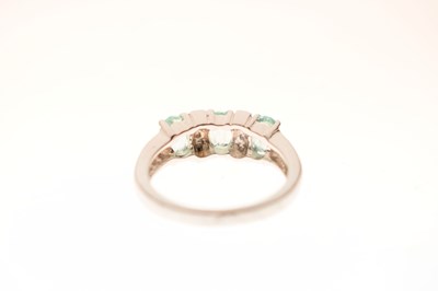 Lot 63 - 9ct white gold, Siberian emerald and diamond ring