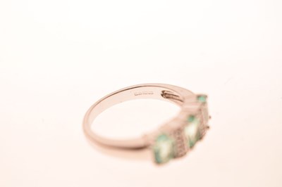 Lot 63 - 9ct white gold, Siberian emerald and diamond ring