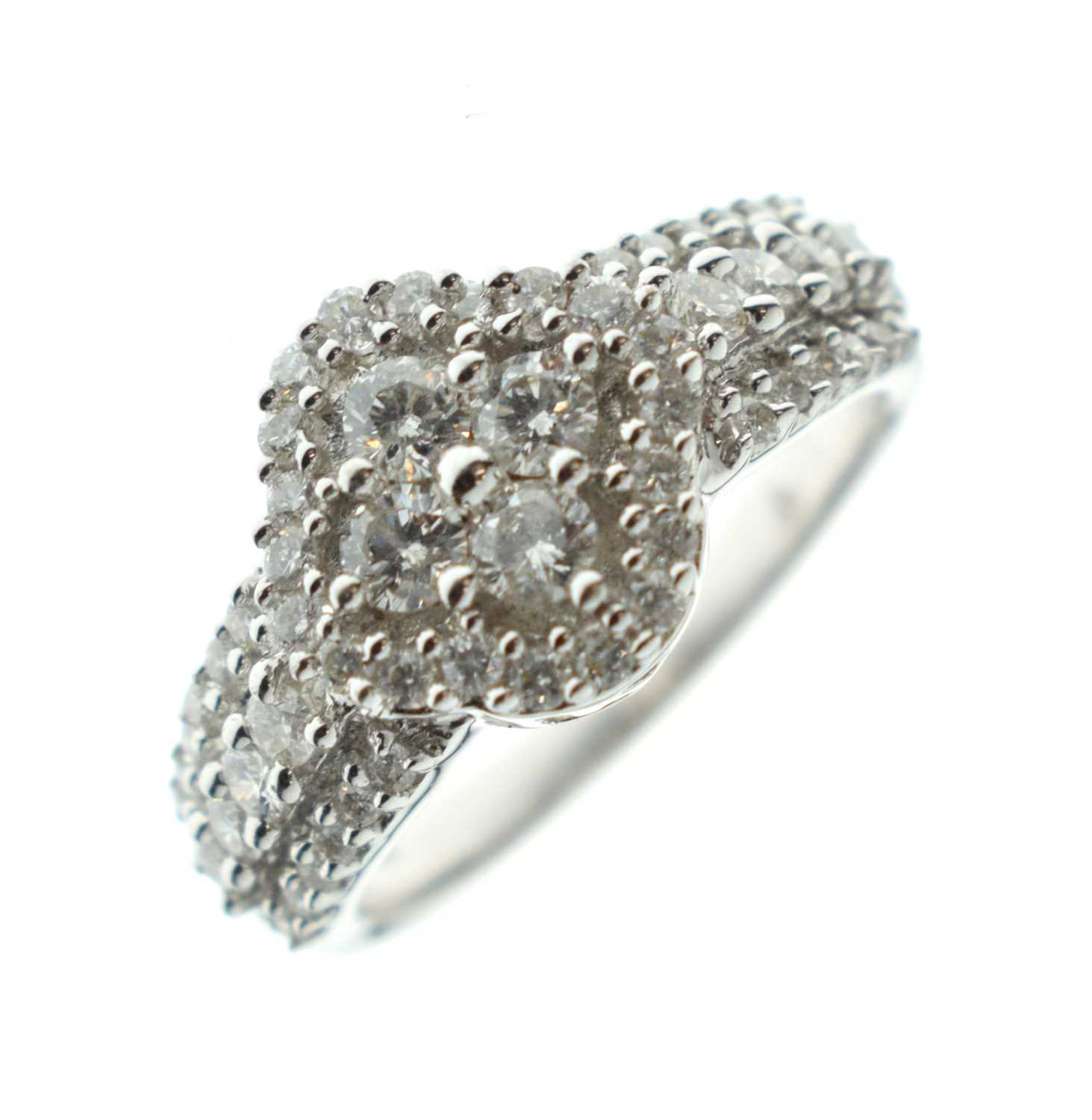 Lot 17 - 9ct white gold and 56 diamond ring