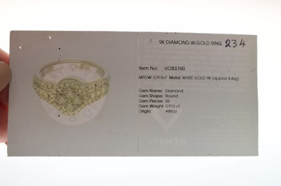 Lot 17 - 9ct white gold and 56 diamond ring