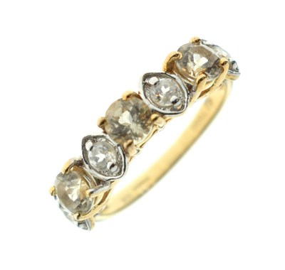 Lot 93 - Three gem-set 9ct gold dress rings
