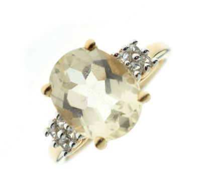 Lot 93 - Three gem-set 9ct gold dress rings