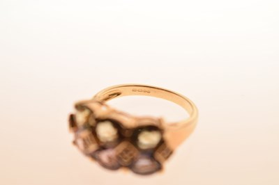 Lot 40 - Gem-set and diamond 9ct gold dress ring