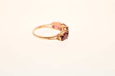 Lot 68 - Pink four-stone 14ct gold dress ring