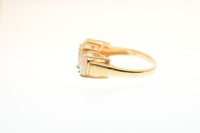 Lot 42 - Opal three-stone 14ct gold ring