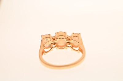 Lot 42 - Opal three-stone 14ct gold ring