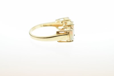 Lot 42 - Opal three-stone 14ct gold ring