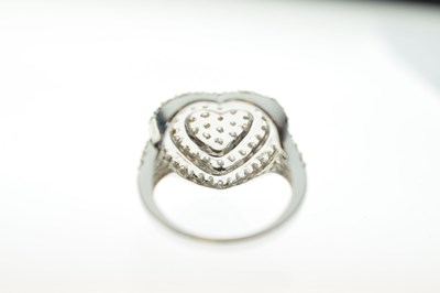 Lot 20 - 9ct white gold and diamond heart-shaped cluster ring