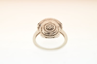 Lot 21 - 9ct white gold diamond cluster ring