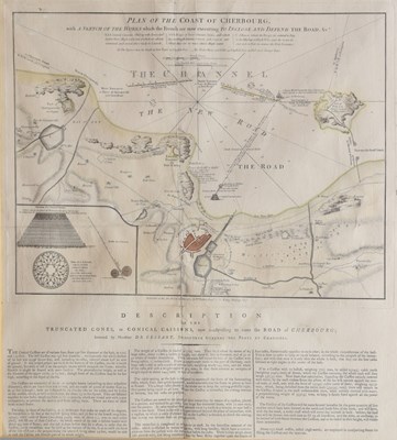 Lot 287 - William Faden, (1749-1836) – Plan of the coast of Cherbourg, 1787