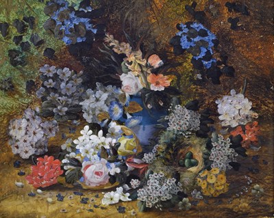 Lot 324 - H. Livens (19th century) - Oil on canvas - Still life of flowers