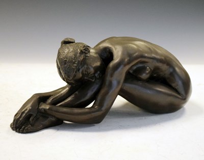 Lot 609 - Tom Greenshields (1915 - 1994) - Resin bronze sculpture - 'Chrissie Resting'