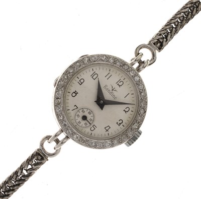 Lot 80 - Rondine - Lady's 1920s 18ct white gold and diamond set cocktail watch