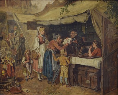 Lot 333 - Italian School, manner of Giuseppe Giardiello (1877-1920) - Oil on canvas - Street scene