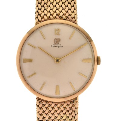 Lot 73 - Girard Perregaux - Gentleman's late 1980s 9ct gold bracelet watch