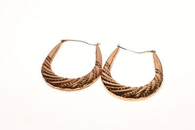Lot 94 - Two red stone set rings and a pair of earrings