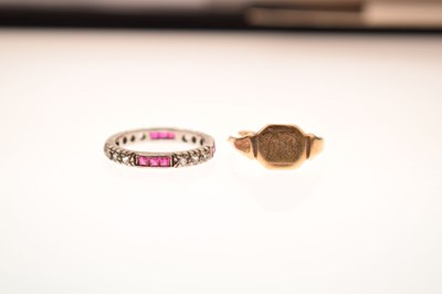 Lot 80 - 1960s 9ct white gold eternity ring