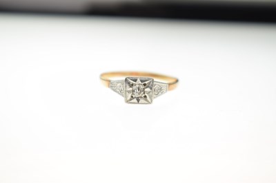 Lot 6 - Illusion set old-cut diamond single stone ring