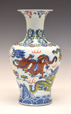 Lot 418 - Chinese porcelain baluster vase