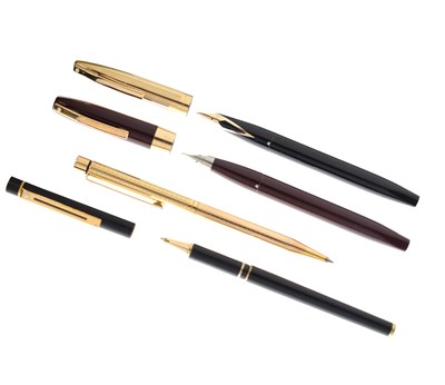 Lot 141 - Two Sheaffer Imperial fountain pens and two Sheaffer Targa ballpoint pens