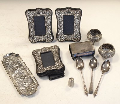 Lot 161 - Quantity of silver and white metal items to include