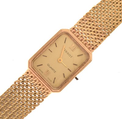 Lot 124 - Tissot - Lady's yellow metal cocktail watch